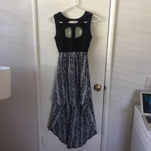 Reverse High Low Patterned Dress